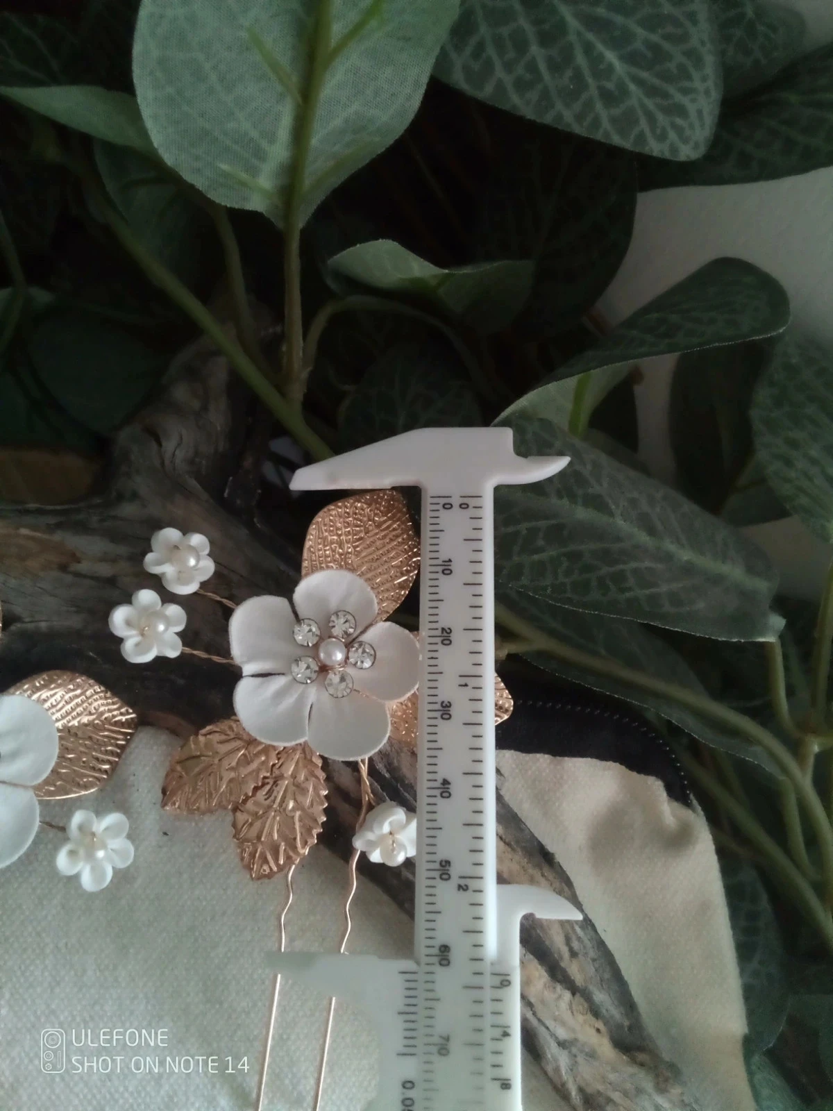 Barettes bohèmes blanches et dorées – photo 2